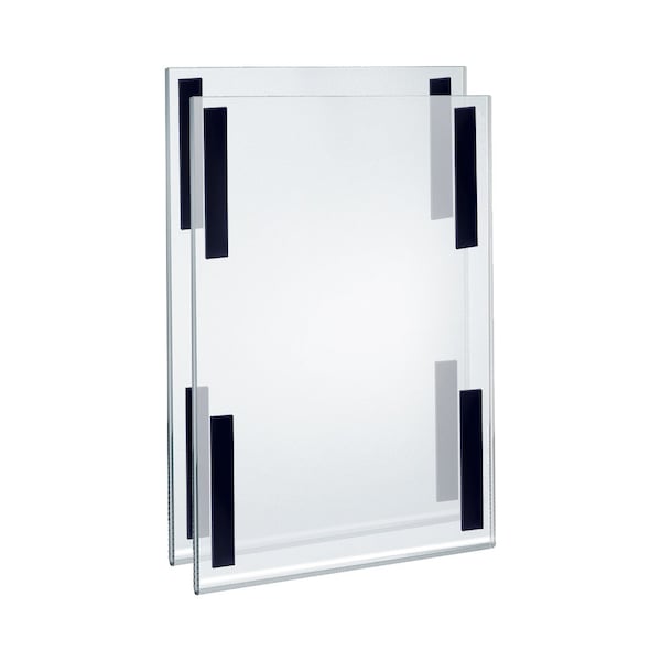Clear Acrylic Magnet Back Sign Holder Frames 11'' W x 17'' H - Vertical / Portrait, 2PK